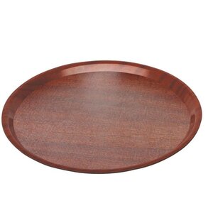 Hendi Plateau Rond | Couleur Acajou | Antidérapant | Résistant | Ø380mm Hendi Plateau Rond | Couleur Acajou | Antidérapant | Résistant | Ø380mm