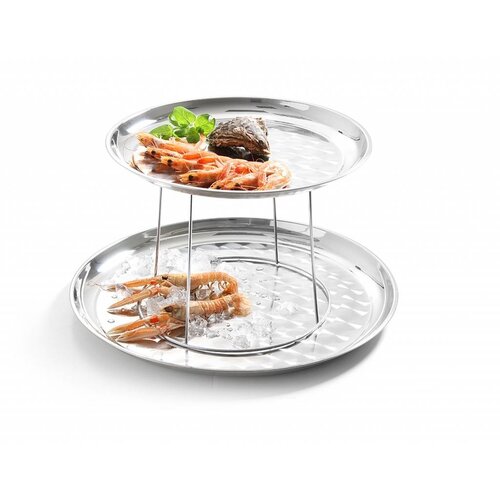 Hendi Support Plateau de Fruits de Mer | Support Seul | Inox | ø250-200x(h)190mm