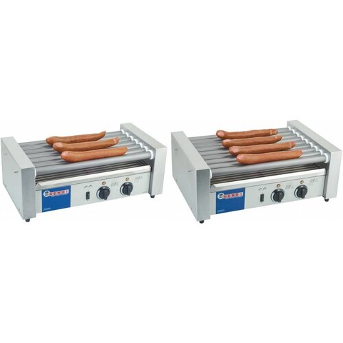 Hendi Grill Roulant pour Saucisses | 11 Rouleaux | Inox | 880W | 520x477x(h)175mm