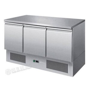 Hendi Comptoir Réfrigéré | Inox | 3 Portes | 1365x700x(h)880mm