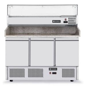 Hendi Saladette Pizza | 3 Portes | Pieds Réglables | 1405x700x(h)1285mm
