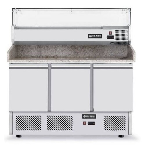 Hendi Saladette Pizza | 3 Portes | Pieds Réglables | 1405x700x(h)1285mm