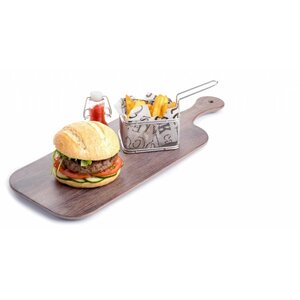 Hendi Plateau Rectangulaire avec Poignée | Melamine | Imitation Bois | 530x200x15(h)mm