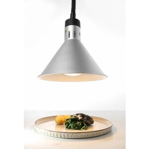 Hendi Lampe Chauffante | Conique | Aluminium | Couleur Argent | 250W/230V | Réglable | ø275x(h)250mm