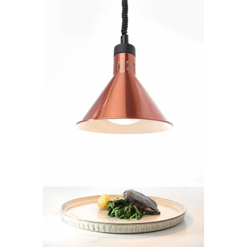 Hendi Lampe Chauffante | Conique | Aluminium | Couleur Cuivre | 250W/230V | Réglable | ø275x(h)250mm
