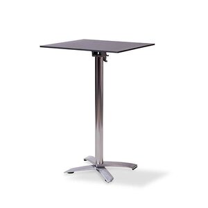 CHRselect Table de Fête | Haute | Pied en Aluminium | Plateau de Table Stratifié | Noir | 700x700mm | Lot de 5 Pièces