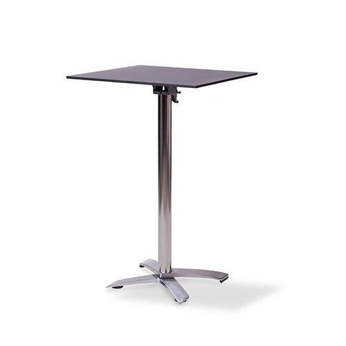 CHRselect Table de Fête | Haute | Pied en Aluminium | Plateau de Table Stratifié | Noir | 700x700mm | Lot de 5 Pièces