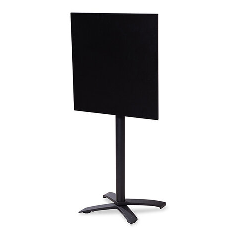 CHRselect Table de Fête | Haute | Pied Noir | Plateau de Table Stratifié | Noir | 700x700mm | Lot de 5 Pièces