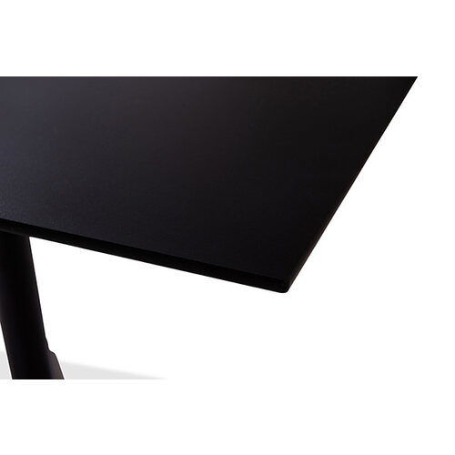 CHRselect Table de Fête | Haute | Pied Noir | Plateau de Table Stratifié | Noir | 700x700mm | Lot de 5 Pièces