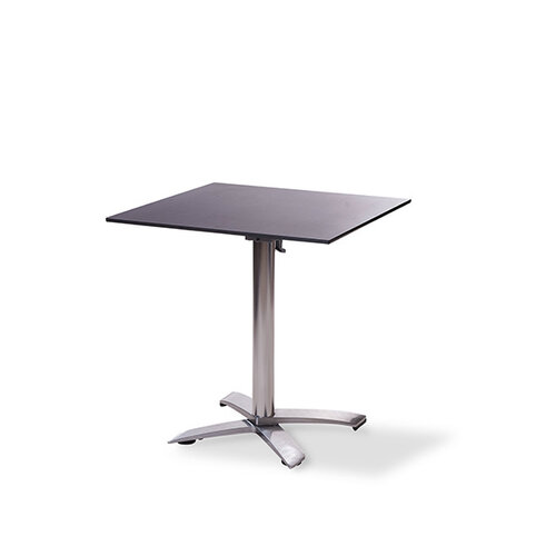 CHRselect Table de Fête | Basse | Pied en Aluminium | Plateau de Table Stratifié | Noir | 700x700mm | Lot de 5 Pièces