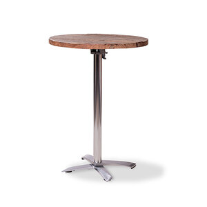 CHRselect Table de Fête | Haute | Pied en Aluminium | Plateau en Bois | Rond | ø800mm | Lot de 5 Pièces