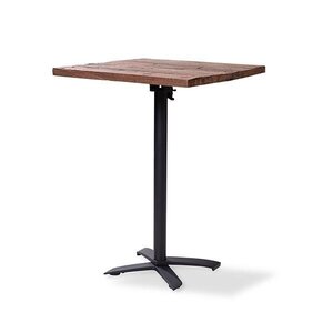 CHRselect Table de Fête | Haute | Pied Noir | Plateau en Bois | Carré | 800x800mm | Lot de 5 Pièces