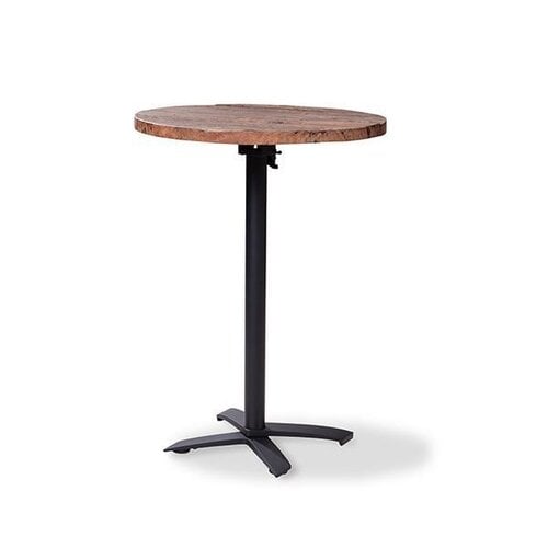 CHRselect Table de Fête | Haute | Pied Noir | Plateau en Bois | Rond | ø800mm | Lot de 5 Pièces