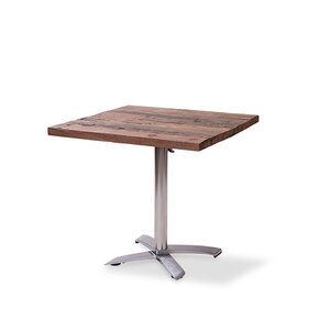 CHRselect Table de Fête | Basse | Pied en Aluminium | Plateau en Bois | Carré | 800x800mm | Lot de 5 Pièces