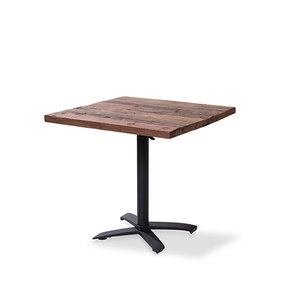 CHRselect Table de Fête | Basse | Pied Noir | Plateau en Bois | Carré | 800x800mm | Lot de 5 Pièces