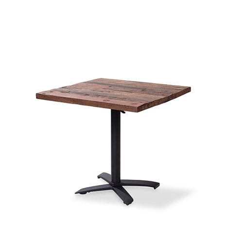 CHRselect Table de Fête | Basse | Pied Noir | Plateau en Bois | Carré | 800x800mm | Lot de 5 Pièces