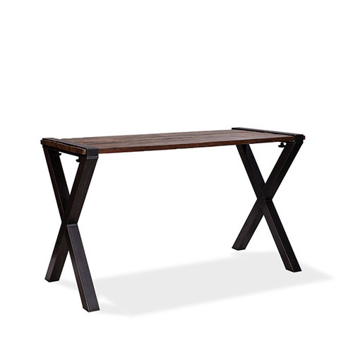 CHRselect Table Haute | Modèle Old Dutch | Cadre en X en Acier | Plateau en Bois | 1800x800x(h)1100mm