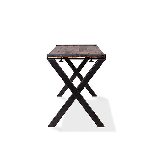 CHRselect Table Haute | Modèle Old Dutch | Cadre en X en Acier | Plateau en Bois | 1800x800x(h)1100mm