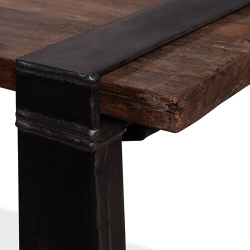CHRselect Table Haute | Modèle Old Dutch | Cadre en U en Acier | Plateau en Bois | 2200x800x(h)1100mm