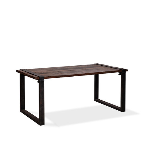 CHRselect Table Basse | Modèle Old Dutch | Cadre en U en Acier | Plateau en Bois | 2200x800x(h)760mm