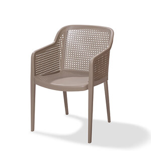 CHRselect Chaise de Terrasse Osaka | Empilable | Plastique avec Aspect Bois | 560x600x(h)820mm | Disponible en 5 Couleurs | Lot de 4 Pièces