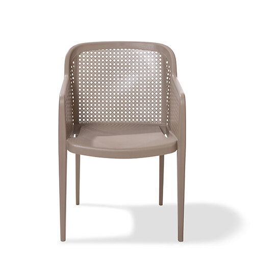 CHRselect Chaise de Terrasse Osaka | Empilable | Plastique avec Aspect Bois | 560x600x(h)820mm | Disponible en 5 Couleurs | Lot de 4 Pièces