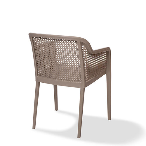 CHRselect Chaise de Terrasse Osaka | Empilable | Plastique avec Aspect Bois | 560x600x(h)820mm | Disponible en 5 Couleurs | Lot de 4 Pièces