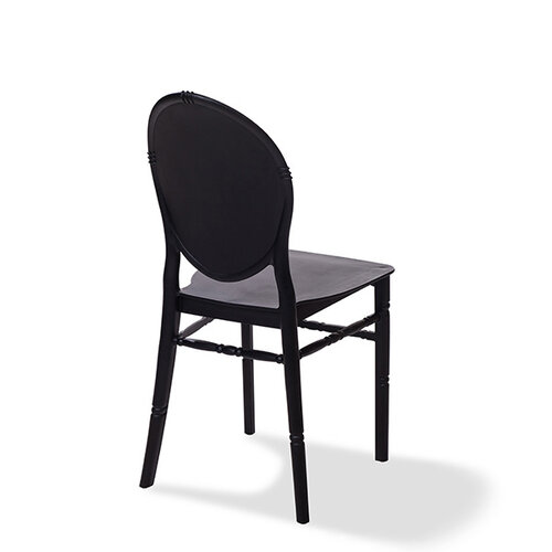 CHRselect Chaise Medaillon | Noir | Plastique | 400x450x(h)890mm | Lot de 4 Pièces