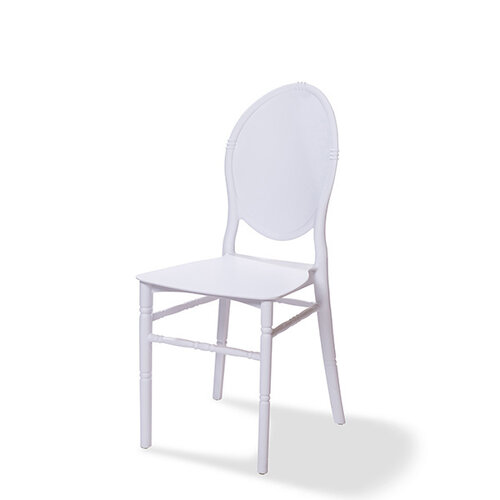 CHRselect Chaise Medaillon | Blanc | Plastique | 400x450x(h)890mm | Lot de 4 Pièces