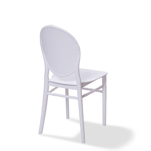 CHRselect Chaise Medaillon | Blanc | Plastique | 400x450x(h)890mm | Lot de 4 Pièces