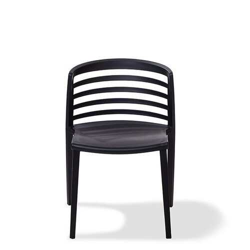 CHRselect Chaise Riviera | Noir | Plastique | 490x490x(h)760mm | Lot de 4 Pièces