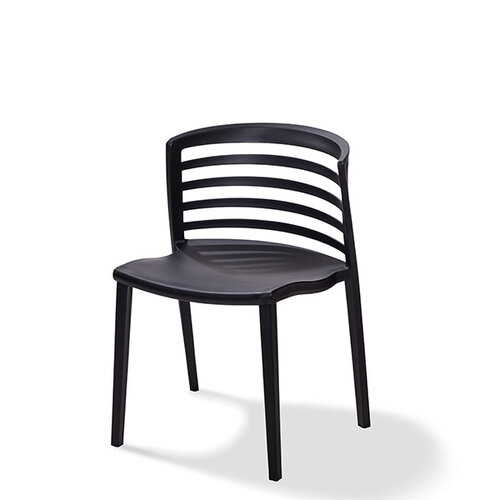 CHRselect Chaise Riviera | Noir | Plastique | 490x490x(h)760mm | Lot de 4 Pièces