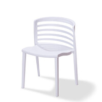 Chaise Riviera | Blanc | Plastique | 490x490x(h)760mm | Lot de 4 Pièces