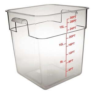 Vogue Boîte à Nourriture PC | Code de couleur | Carré | 15 litres |  Disponible en Plusieurs Tailles