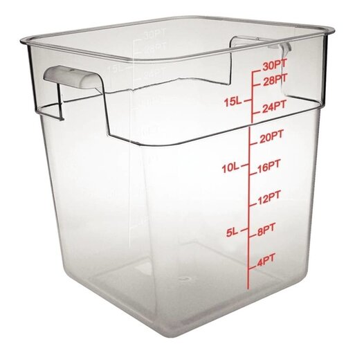 Vogue Boîte à Nourriture PC | Code de couleur | Carré | 15 litres |  Disponible en Plusieurs Tailles