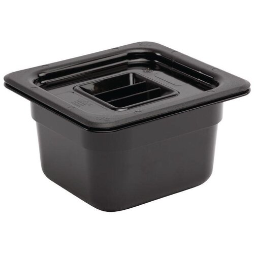 Vogue Bac GN1/6 | En Polycarbonate | Noir | Profondeur 100mm| Volume 1,60L