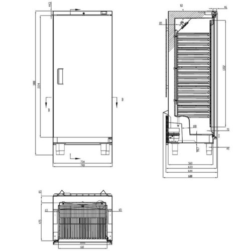 Combisteel Réfrigérateur de Boulangerie | Acier Inoxydable + ABS | 265 Litres | Convient pour 600x400mm | 740x680x (H) 1800mm