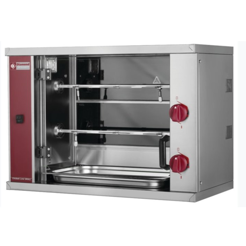 Diamond Rotisseur | Petite Broche à poulet | en Vitrocéramique | 2 Broches (3 poulets par broche) | 800x400x (H) 555mm