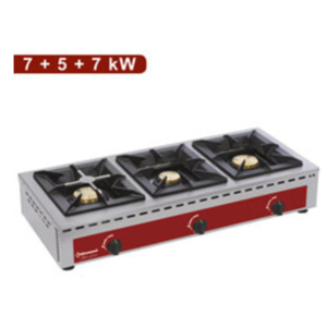 Diamond Réchaud de Table | 3 feux vifs (7+5+7 kW)