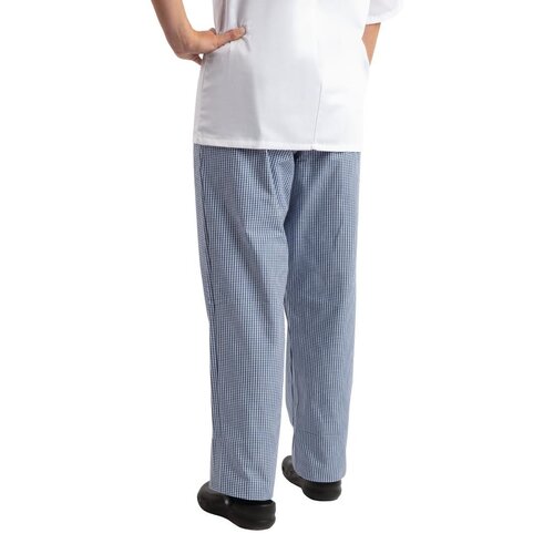 Whites Chefs Clothing Pantalon de Cuisine | Whites Easyfit | A Carreaux Blanc/Bleu | Unisexe | Disponible en 6 Tailles