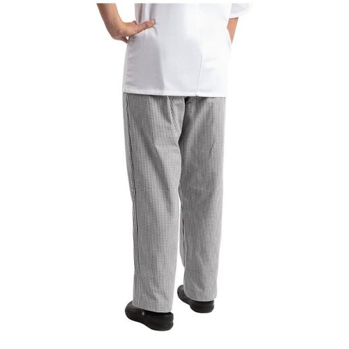 Whites Chefs Clothing Pantalon de Cuisine | Whites Easyfit | A Carreaux Blanc/Noir | Unisexe | Disponible en 6 Tailles
