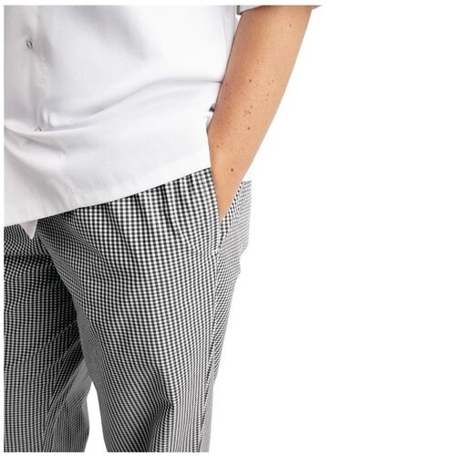 Whites Chefs Clothing Pantalon de Cuisine | Whites Easyfit | A Carreaux Blanc/Noir | Unisexe | Disponible en 6 Tailles