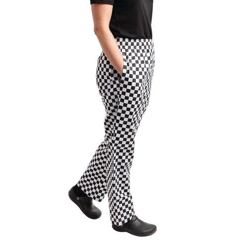 Whites Chefs Clothing Pantalon de Cuisine | Whites Easyfit | A Carreaux Noir/Blanc | Unisexe | Disponible en 6 Tailles