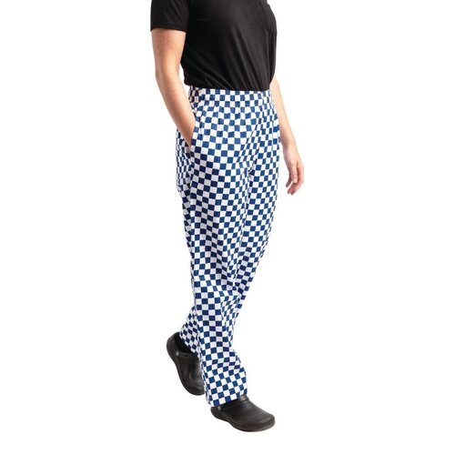 Whites Chefs Clothing Pantalon de Cuisine | Whites Easyfit | A Carreaux Bleu/Blanc | Unisexe | Disponible en 6 Tailles