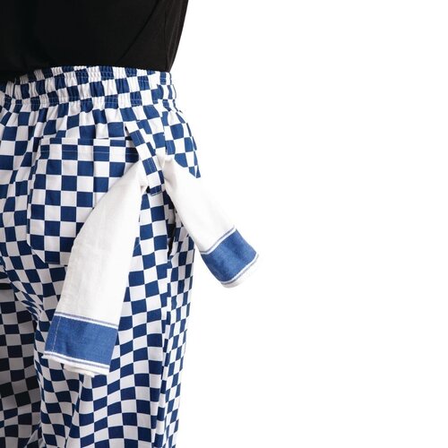 Whites Chefs Clothing Pantalon de Cuisine | Whites Easyfit | A Carreaux Bleu/Blanc | Unisexe | Disponible en 6 Tailles