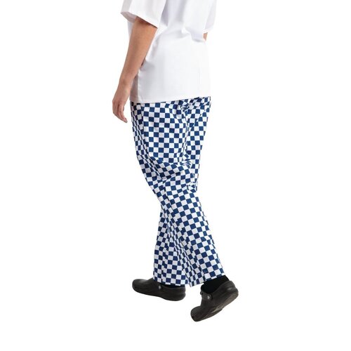 Whites Chefs Clothing Pantalon de Cuisine | Whites Easyfit | A Carreaux Bleu/Blanc | Unisexe | Disponible en 6 Tailles
