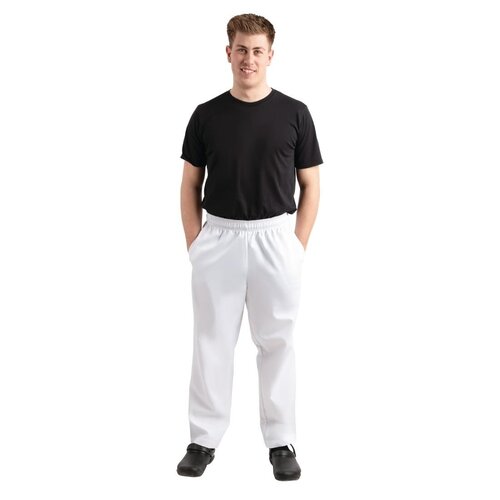 Whites Chefs Clothing Pantalon de Cuisine | Whites Easyfit | Blanc | Unisexe | Disponible en 6 Tailles