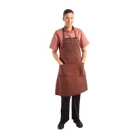 Tablier à Bavette | Chef Works Urban Dorset | Modèle Court | Couleur Rouille | 100% Coton
