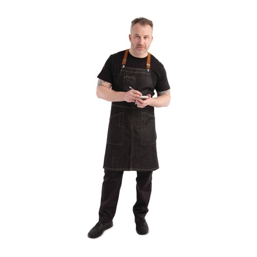 Chef Works Urban Tablier Bavette Denim | Berkeley Chef Works Urban | Noir | 100% Coton Denim