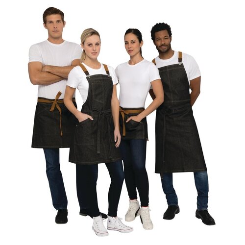 Chef Works Urban Tablier Bavette Denim | Berkeley Chef Works Urban | Noir | 100% Coton Denim